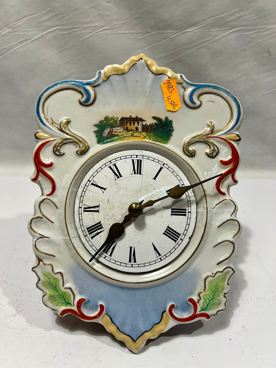 Staré porcelánové selské hodiny