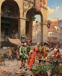 Henri Victor Lesur - U květinářky (tajné randezvous)