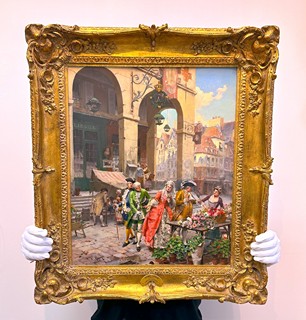 Henri Victor Lesur - U květinářky (tajné randezvous)