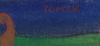 Michal Tomek - Zahradní motiv s protestním pochodem drolerií