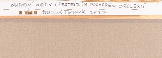 Michal Tomek - Zahradní motiv s protestním pochodem drolerií