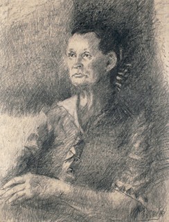 František Kocourek - Portrét manželky