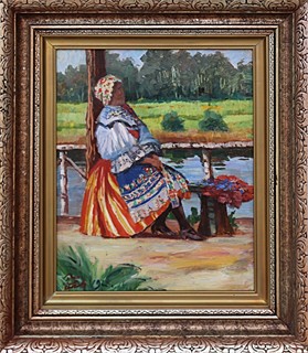 František Schön - Krojovaná žena
