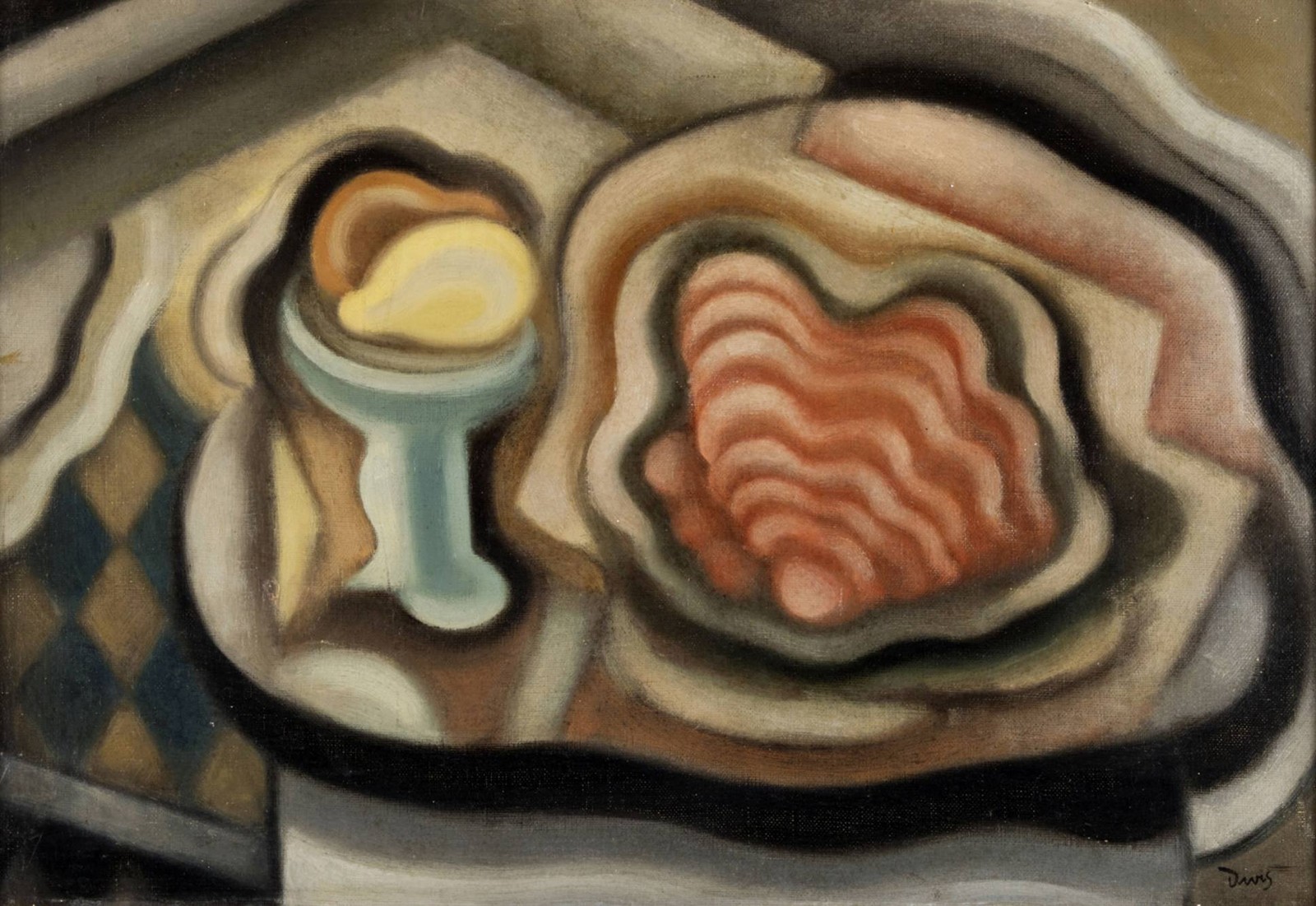 Alén Diviš (1900 - 1956) - ZÁTIŠÍ S CITRÓNEM A ÚSTŘICÍ