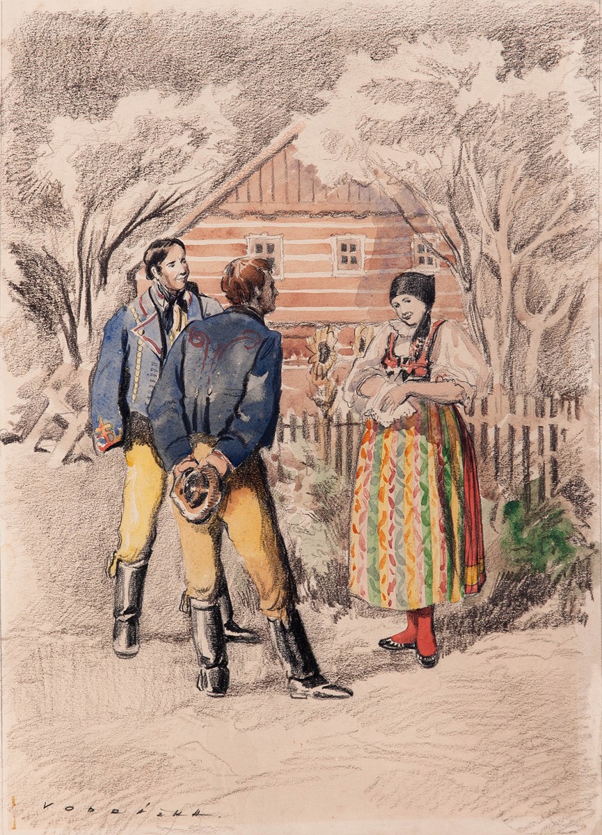 Jaroslav Vodrážka (1894 - 1984) - Venkovský výjev