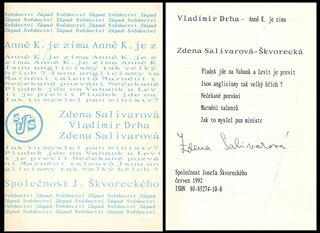 Zdena Salivarová (1933) - V. Drha: Anně K. je zima; Z. Salivarová: několik textů