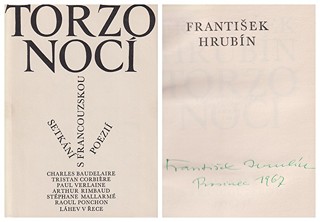 František Hrubín (1910 - 1971) - Torzo nocí
