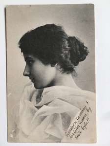 Alšová Marie - Podpis na  pohlednici s dalším textem