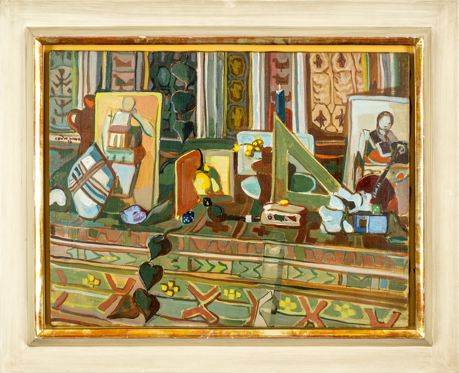 Endre Nemes (1909 - 1985) - Zátiší s trojúhelníkem a žlutou růží