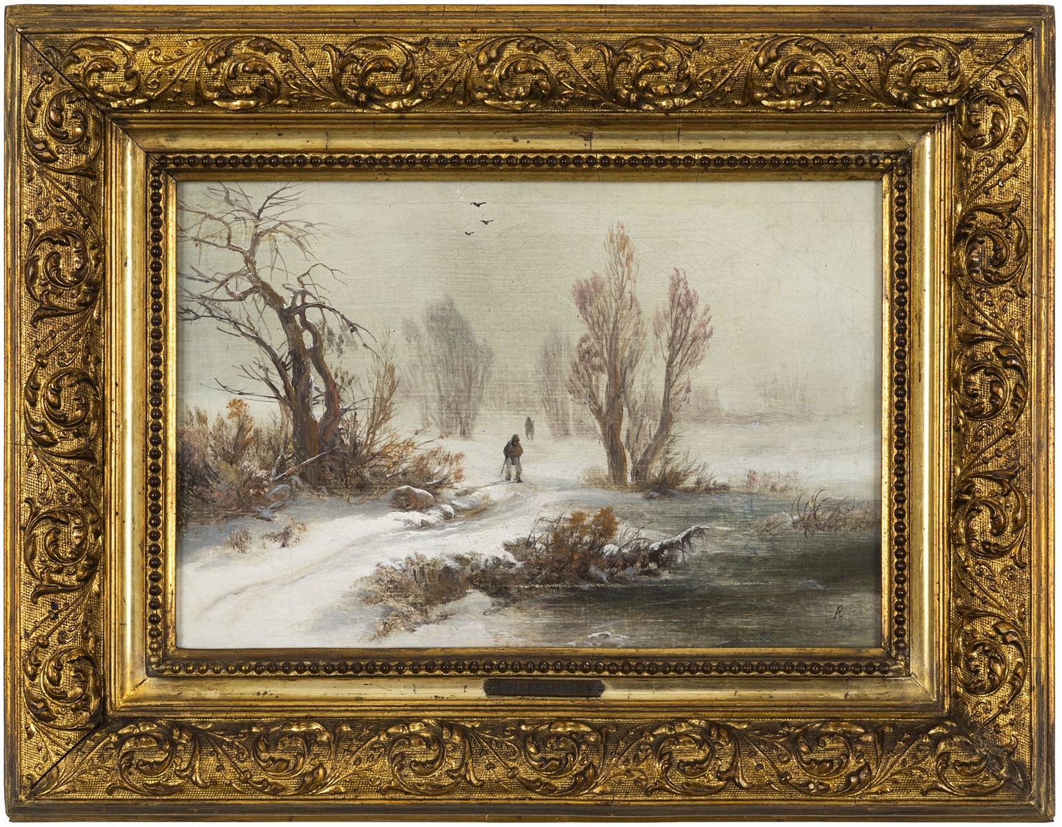 August Bedřich Piepenhagen (1791 – 1868) - Zimní krajina s poutníky