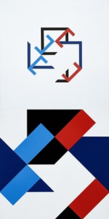 Jan Kubíček (1927 – 2013) - Rozdělené čtverce a kosočtverce I., II. - diptych