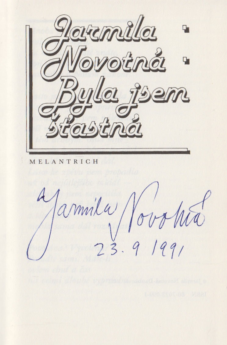 Jarmila Novotná  (1907 - 1994) - Byla jsem šťastná