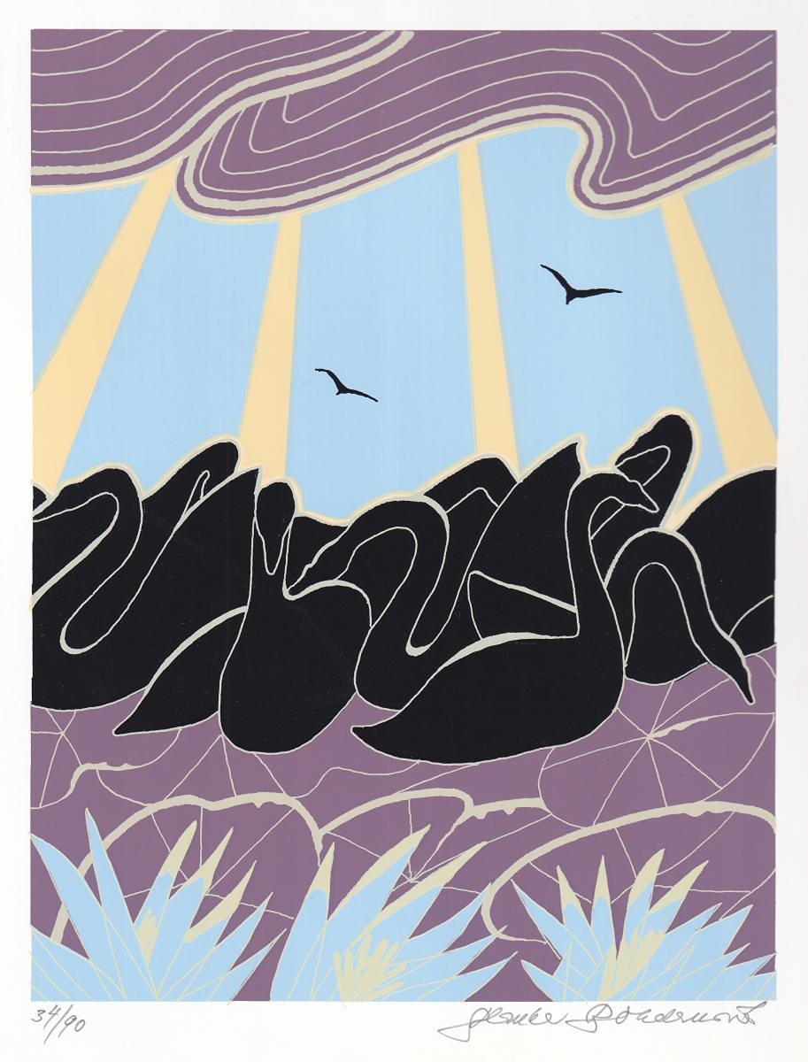 Blanka Bohdanová (1930 - 2021) - Labutě ve fialové