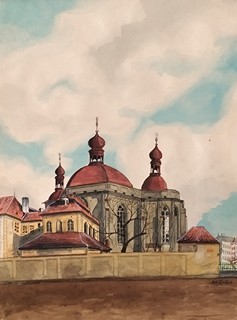 Adolf Alois Zahel (1888 - 1958) - Kostel Nanebevzetí Panny Marie a sv. Karla Velikého na Karlově