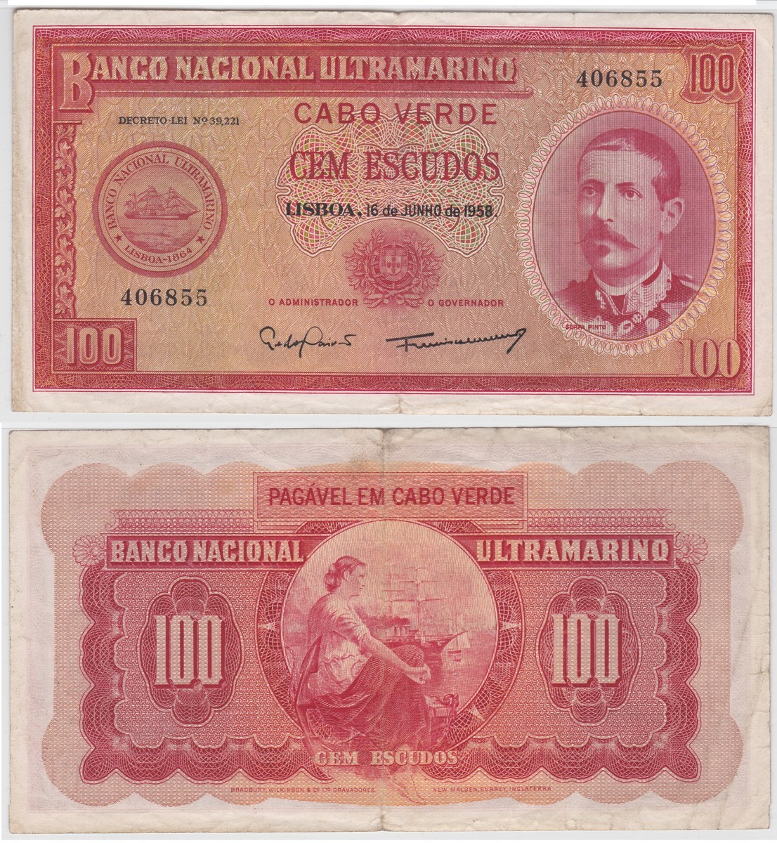 Cape Verde 100 Escudos 1958