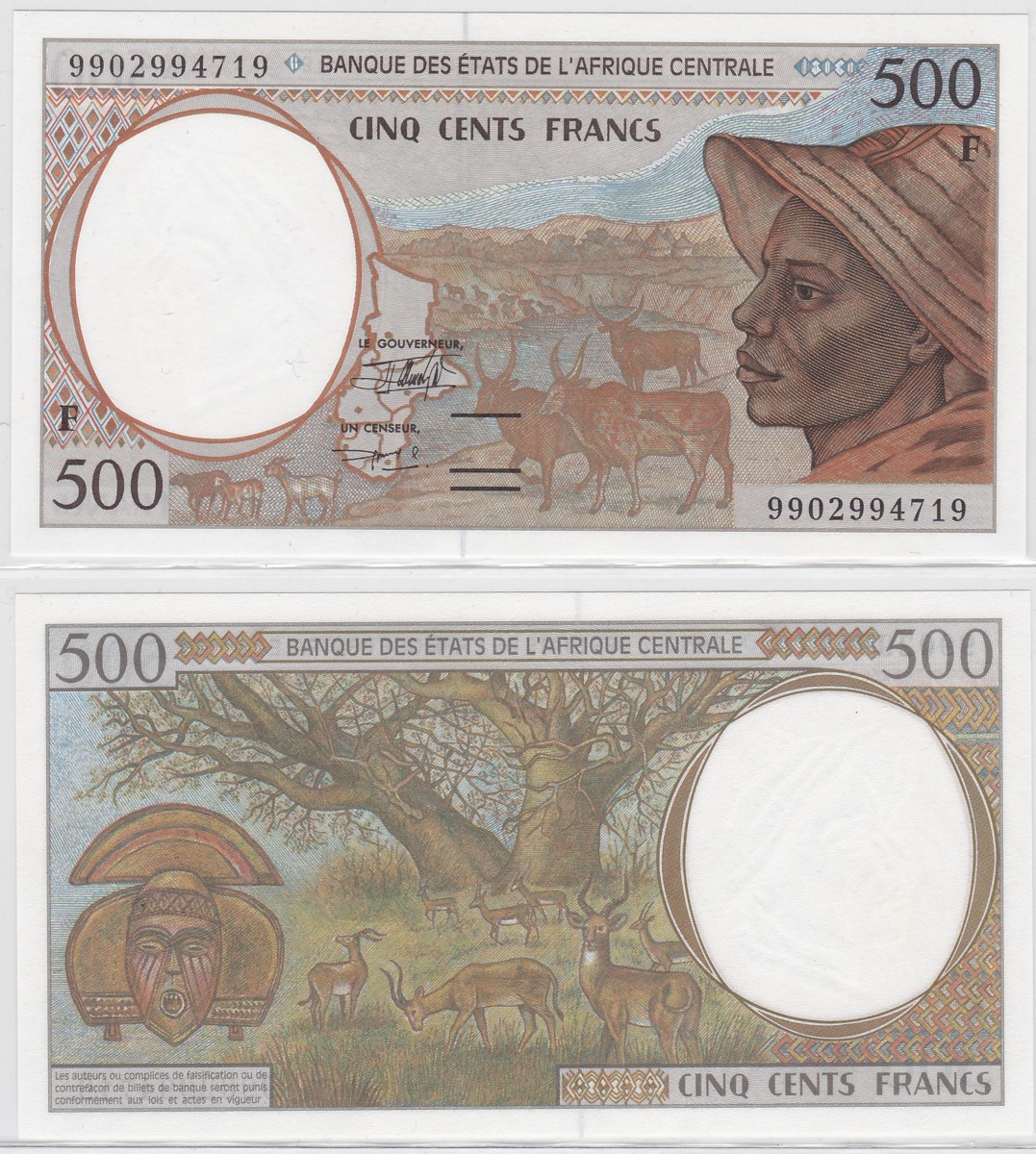 Central African States 500 Francs 1993-1999