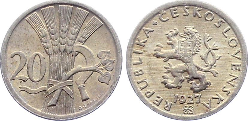 Czechoslovakia 20 Haleru 1927