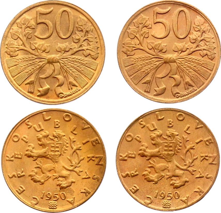 Czechoslovakia 50 Haleru 1950 2ks