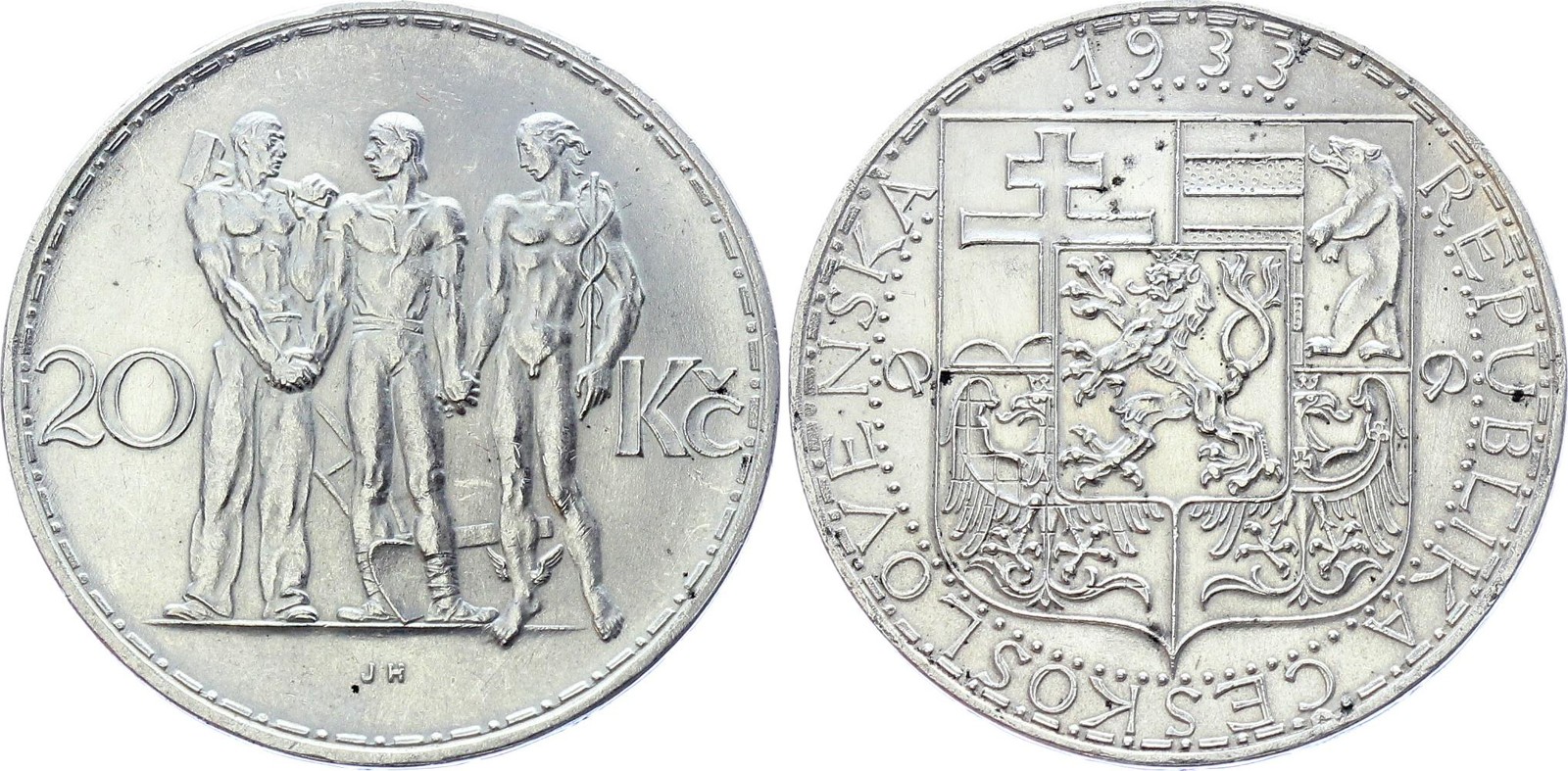 Czechoslovakia 20 Korun 1933