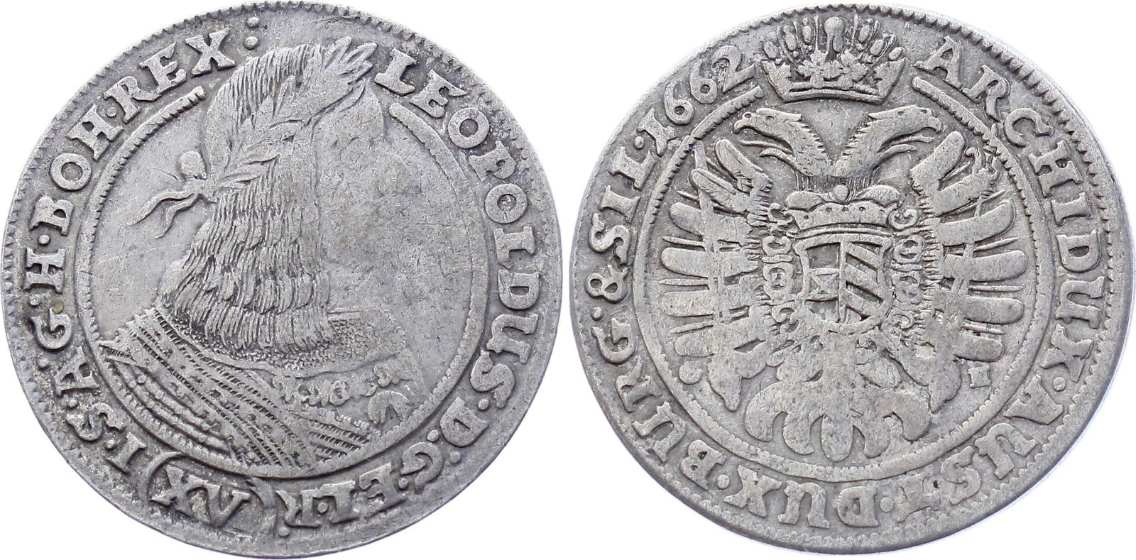 German States - Silesia 15 Kreuzer 1662 GH
