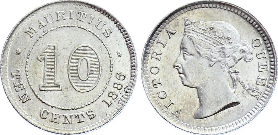 Mauritius 10 Cents 1886