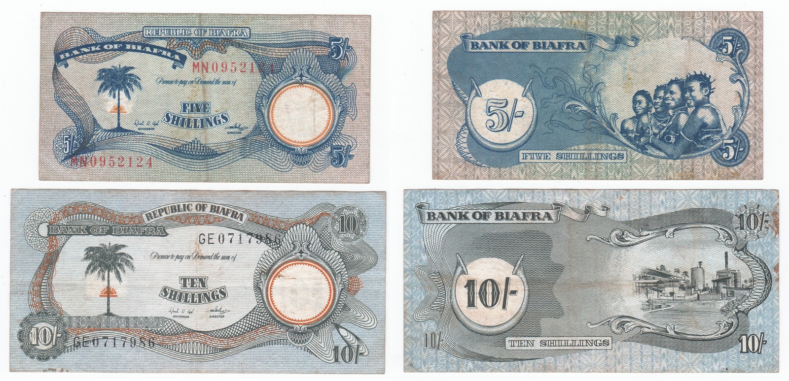 Biafra 5 & 10 Shillings 1968-69