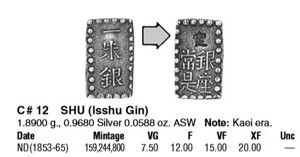 Japan 1 Shu / Isshu Gin 1853-1865
