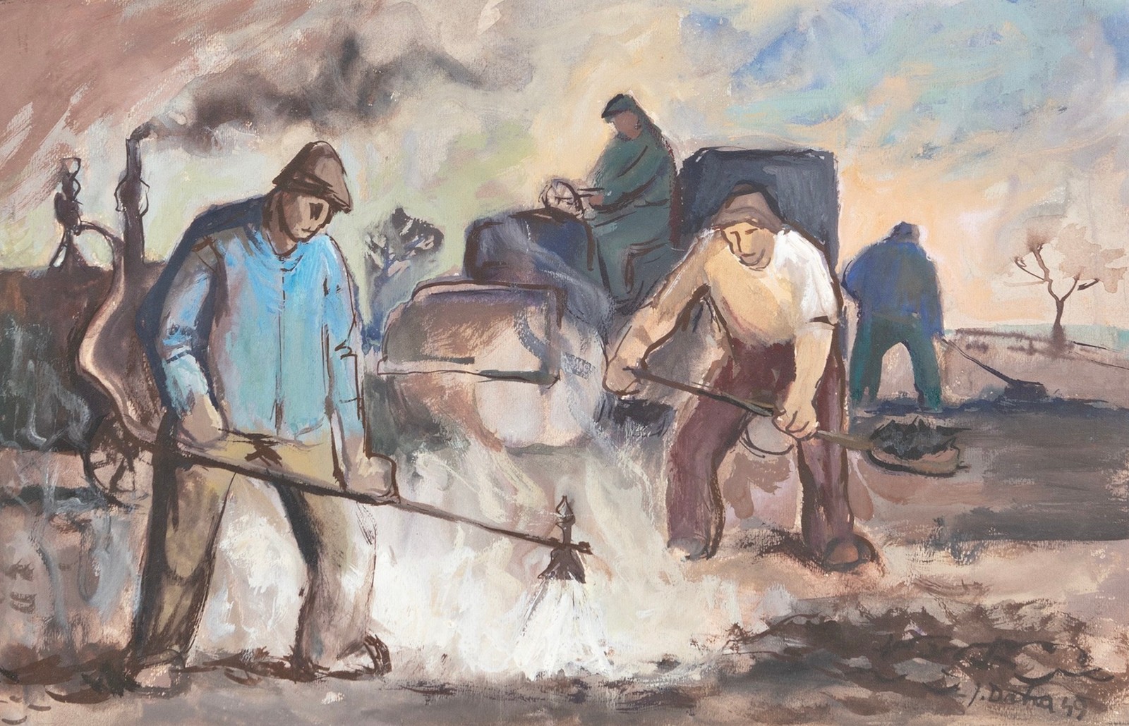 Josef Drha (1912 - 2009) - Při práci