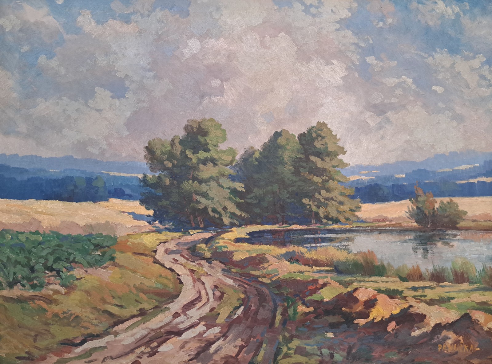 Jaroslav Panuška (1872 - 1958) - Cestou kolem rybníka