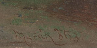 Julius Eduard Mařák (1832 - 1899) - Krajina s písčitou strání a figurální stafáží