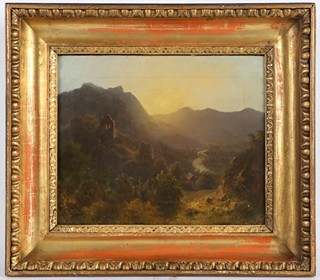 August Bedřich Piepenhagen (1791 - 1868) - Horské údolí při západu slunce