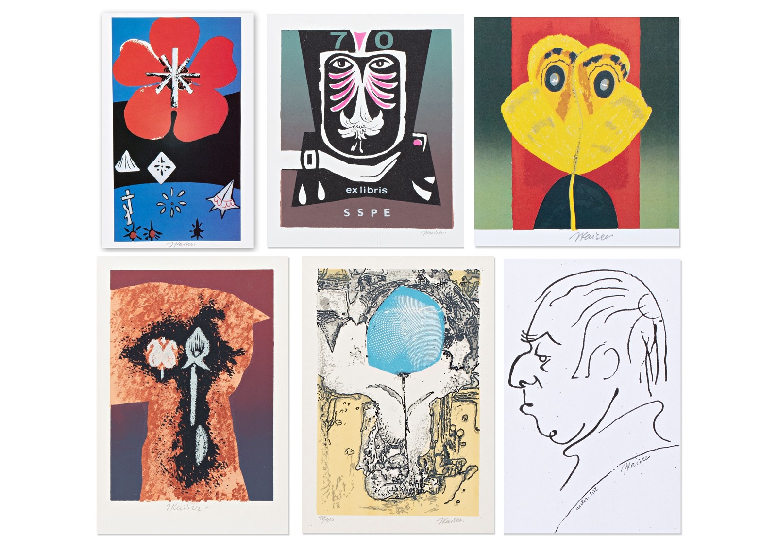 Kaiser Jaroslav (1919-2007) - Konvolut 6 grafických listů