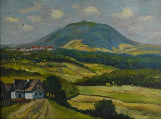 František Vít Blažek (1904) - Krajina s horou Říp