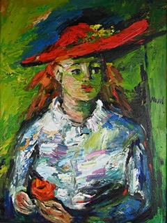 Leopold Musil (1920-1997) - Dívka s kloboukem