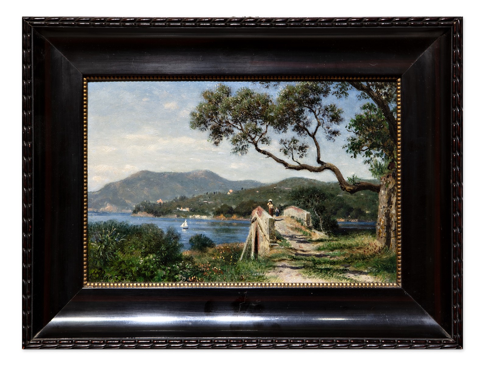 Eduard Friedrich Pape (1817-1905) - Italská krajina s jezerem