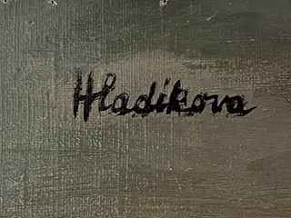 Hana Hladíková-Bernkopfová (1900-1978) - Zátiší s kyticí na stole
