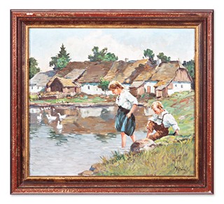 Václav Stein (1917-1944) - Děti u rybníka