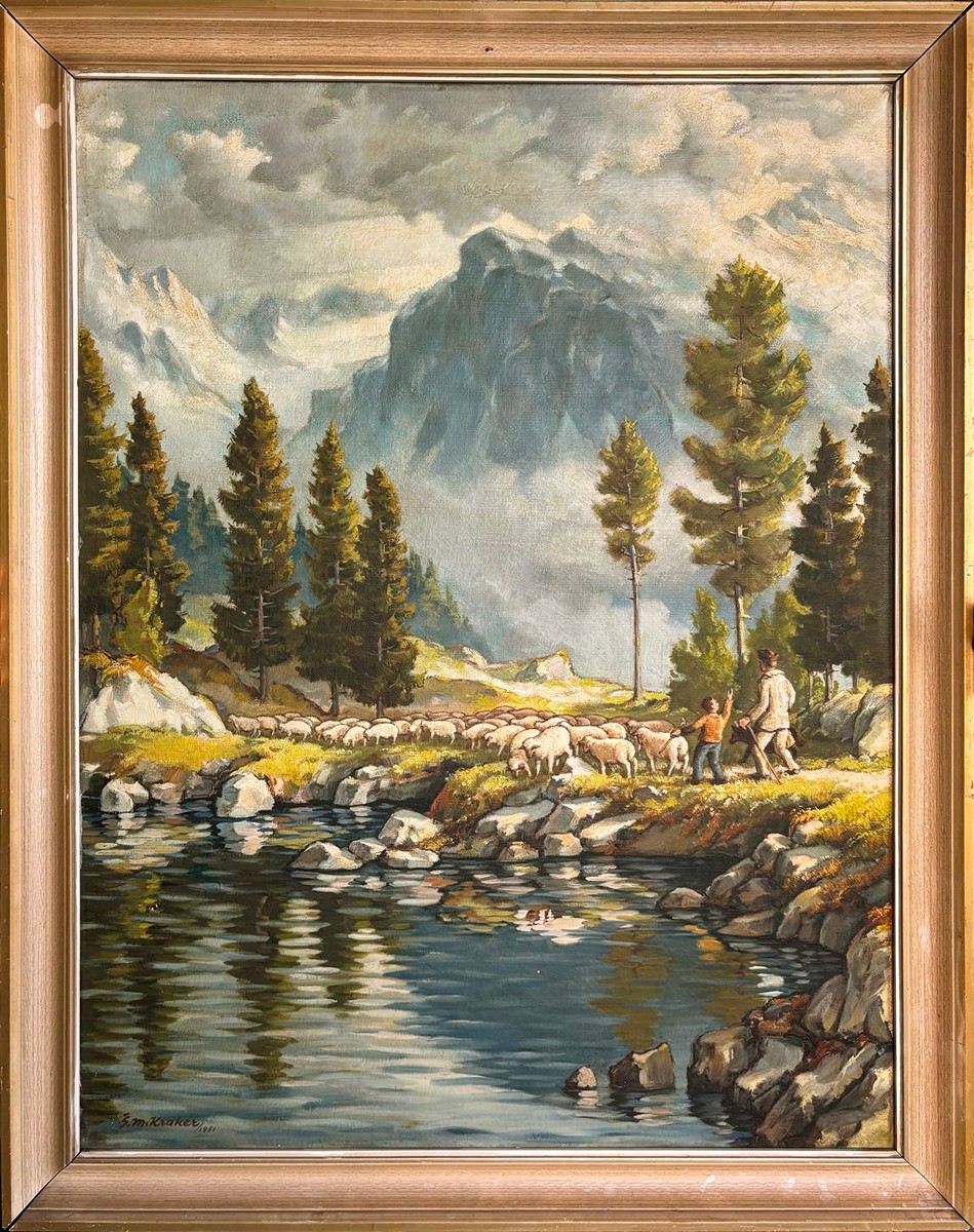 Kraker Štefan Milovan (1913-?) - Stádo ovcí na cestě