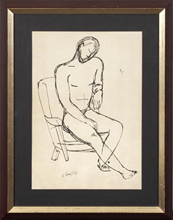 Černý Karel 1910 - 1960 - Studie sedícího mužského aktu