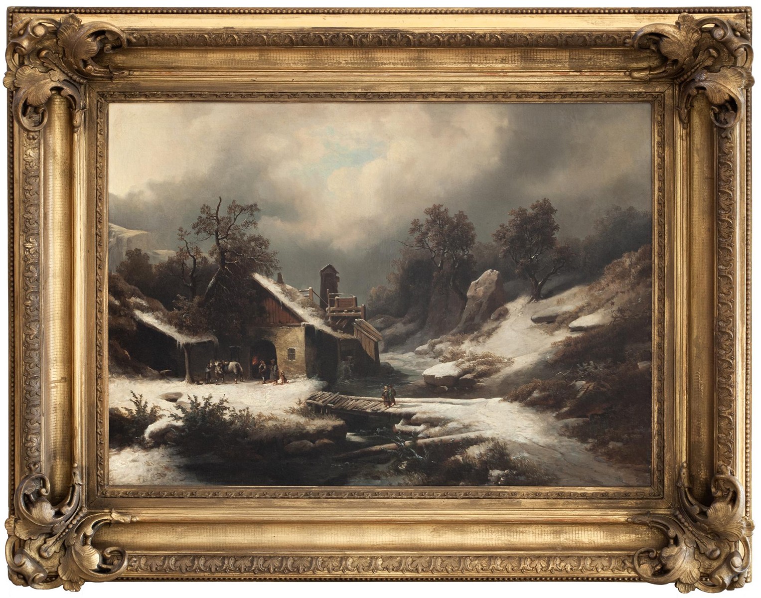 Kautský Jan Václav (1827 - 1896) - Zimní krajina s kovárnou