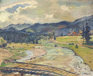 Mallý Gustáv (1879 - 1952) - Lávka v údolí - Halič