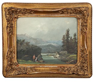 Navrátil (Nawratil) Josef Matěj (1798 - 1865) - Romantická krajina s jezerem