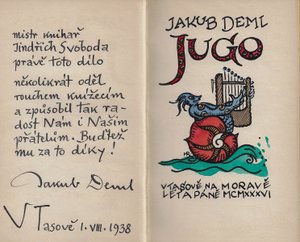 Jindřich Svoboda (1909 - 2001) - Jugo / Jakub Deml ; vazba Jindřich Svoboda