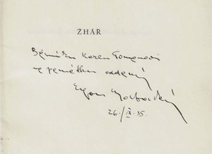Egon Hostovský (1908 - 1973) - Žhář / Egon Hostovský (podpis)