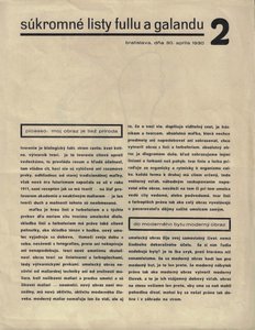 Ľudovít Fulla (1902 - 1980) - Súkromné listy Fullu a Galandu. 1-4 (28.II.1930-15. februára 1932)