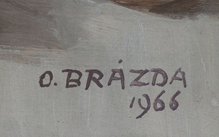 OSKAR BRÁZDA 1887 - 1977 - ZÁTIŠÍ S MÍSOU HRUŠEK