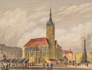 Karel (Karl) Würbs (1807 - 1876) - Olomoucká radnice ("Der Ring Mit Dem Rathause In Ollmutz")