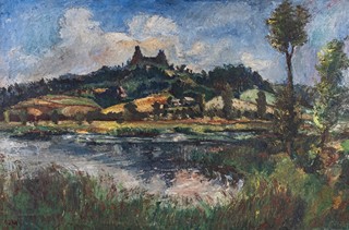 Karel Liška (1914 - 1987) - Pohled na řeku pod Troskami