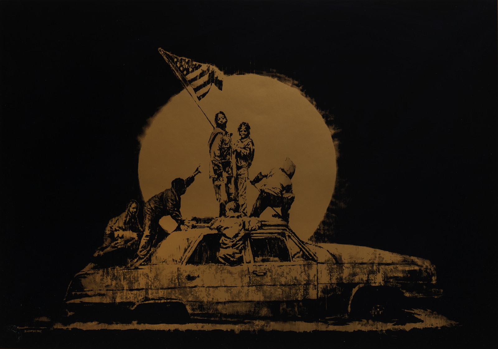 Banksy (1974) - Gold Flag / Zlatá vlajka