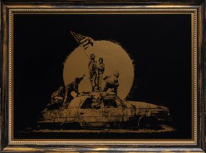 Banksy (1974) - Gold Flag / Zlatá vlajka